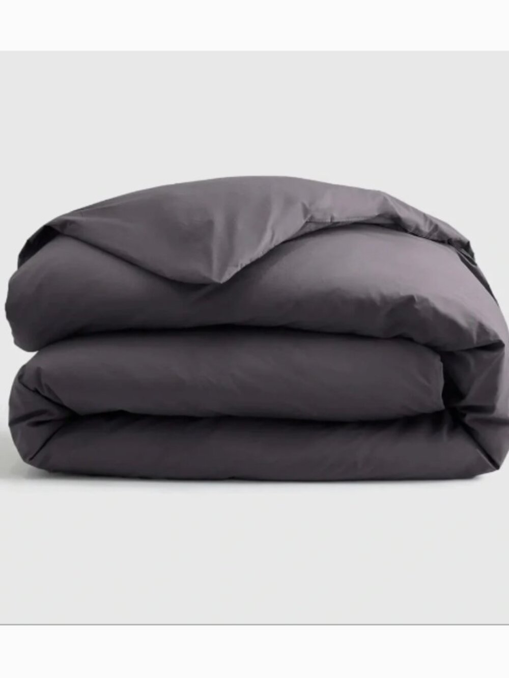 New! Quince Queen Classic 100% Organic Cotton Duvet Cover in Graphite Grey